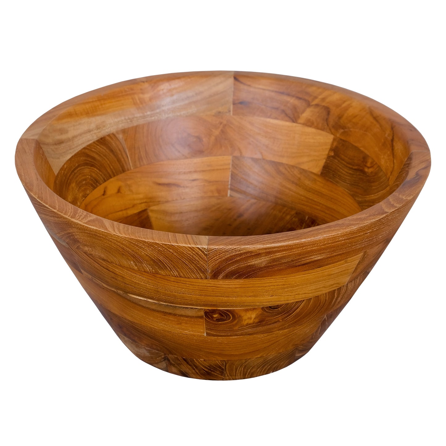 16 Inch Teak Wood Washbasin with Drainage Hole and Smooth Finish, Natural Bathroom Sinks Natural  at Gallery Canada