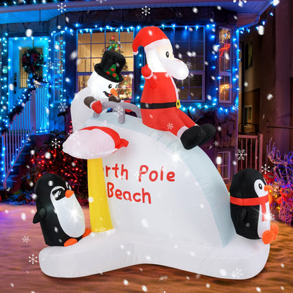 6 Feet Christmas Inflatable with Blow up Penguins and Santa Decoration, Multicolor Christmas Decor & Accessories   at Gallery Canada