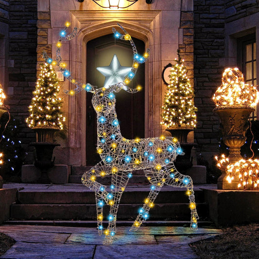 4.6 Feet Pre-Lit Christmas Reindeer with 170 Cold and Warm LED Lights Christmas Decor & Accessories Options  at Gallery Canada