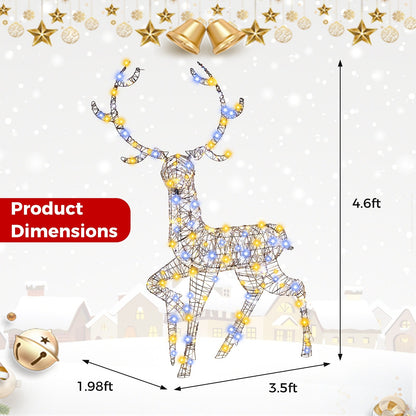 4.6 Feet Pre-Lit Christmas Reindeer with 170 Cold and Warm LED Lights Christmas Decor & Accessories   at Gallery Canada