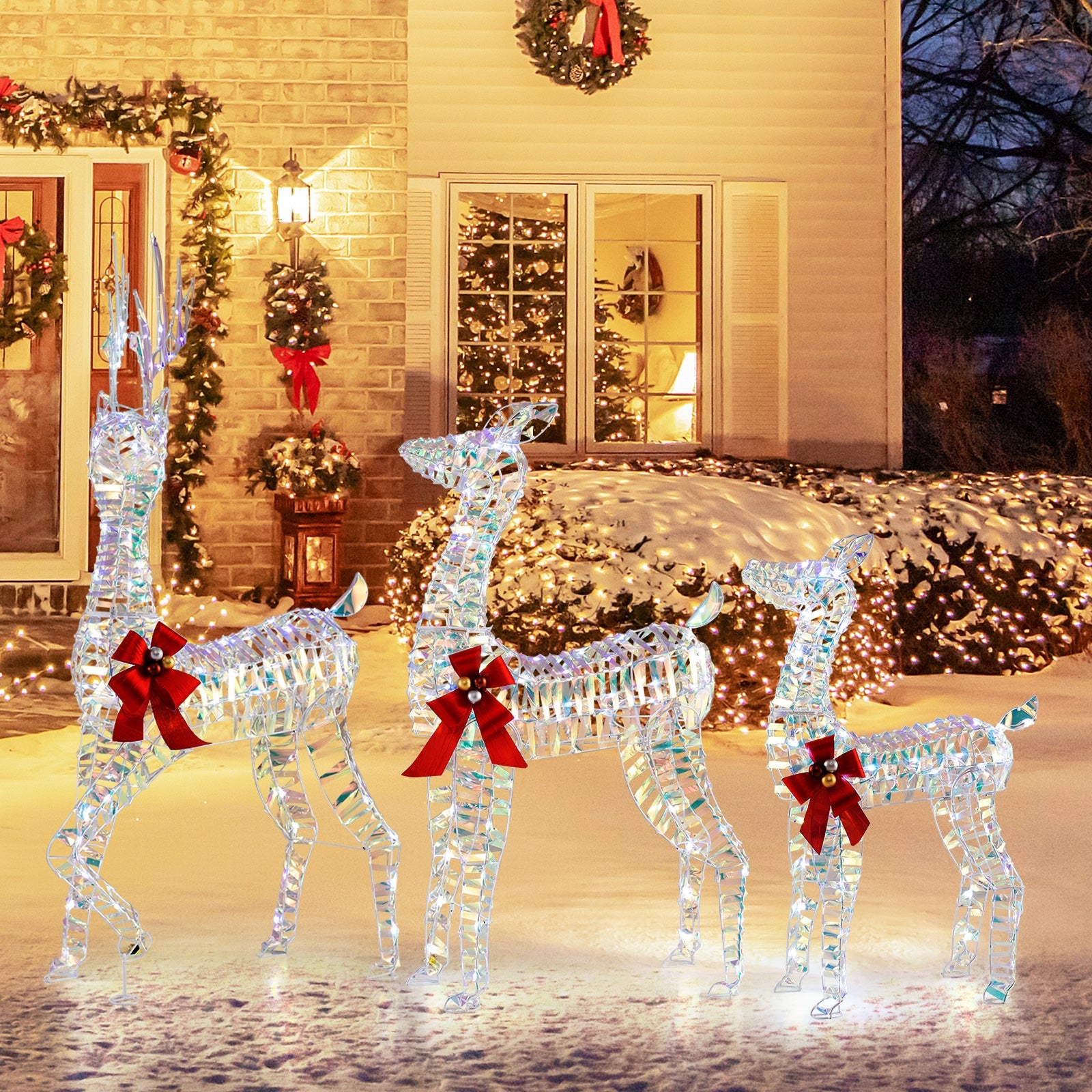 3-Piece Large Lighted Christmas Reindeer Family Christmas Decor & Accessories   at Gallery Canada