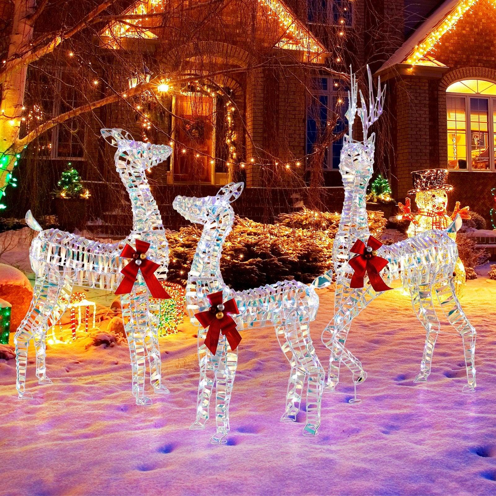 3-Piece Large Lighted Christmas Reindeer Family Christmas Decor & Accessories   at Gallery Canada