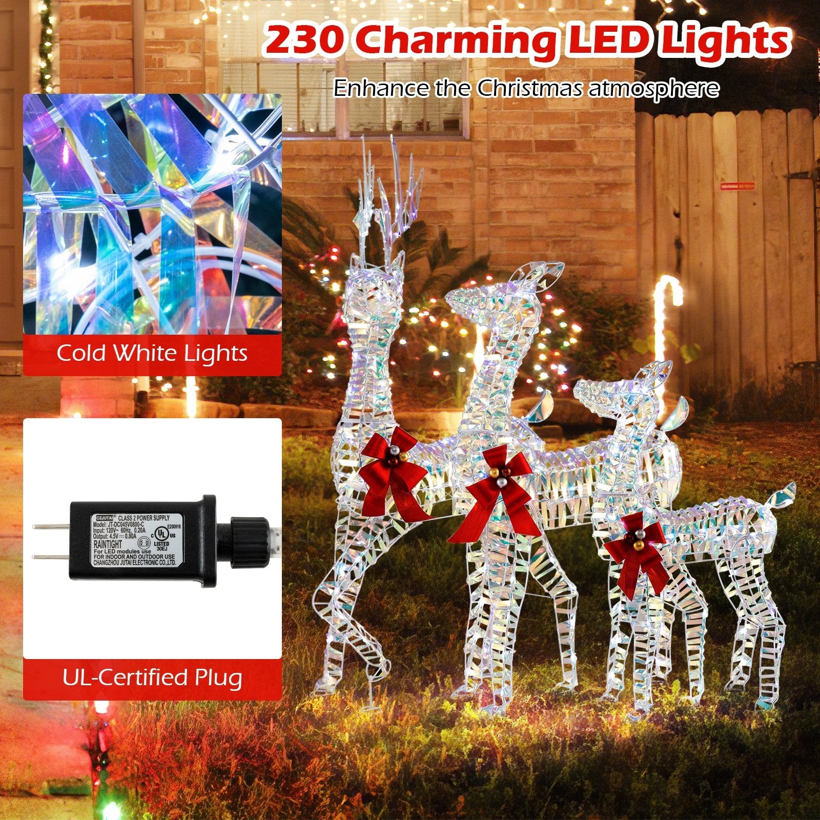 3-Piece Large Lighted Christmas Reindeer Family Christmas Decor & Accessories   at Gallery Canada