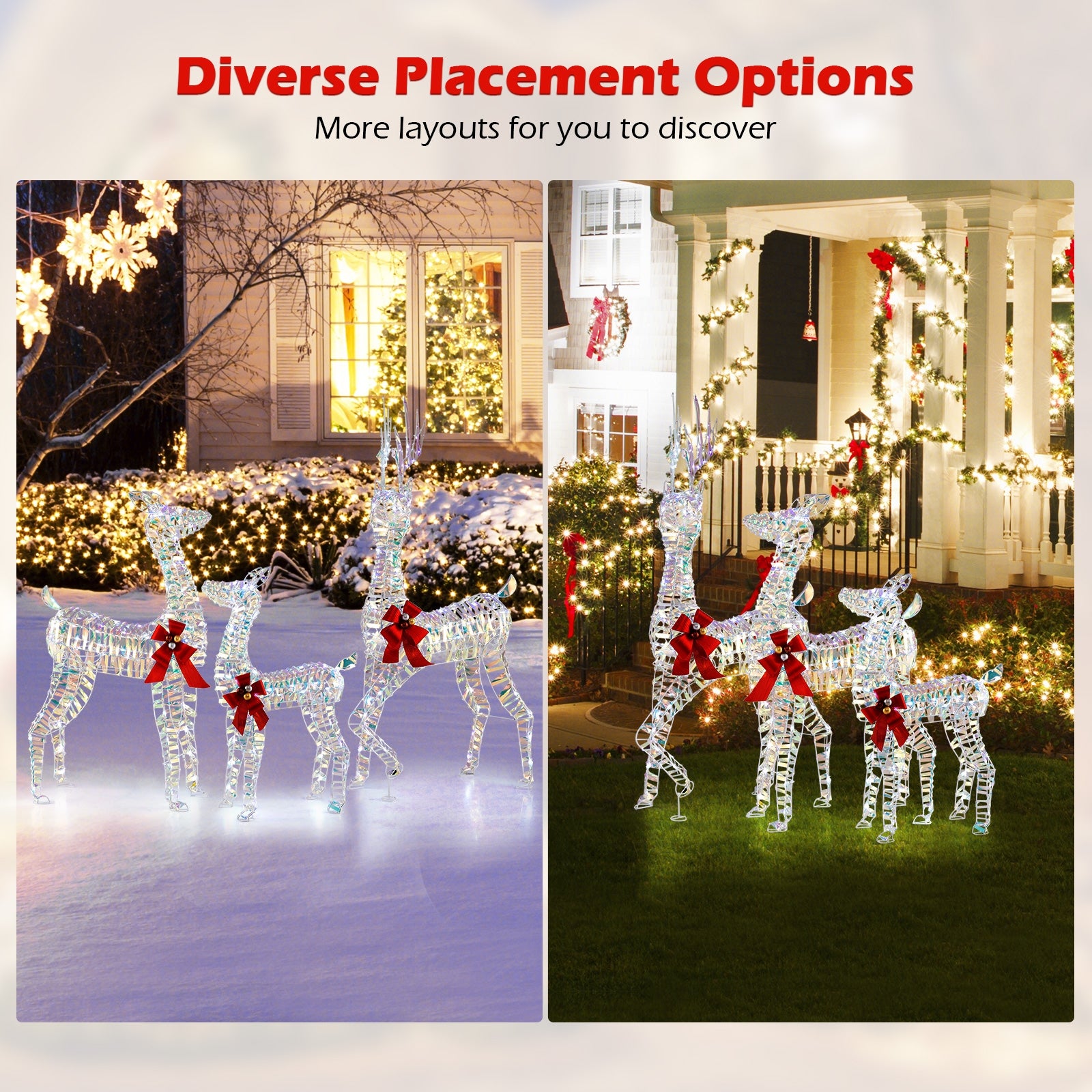 3-Piece Large Lighted Christmas Reindeer Family Christmas Decor & Accessories   at Gallery Canada