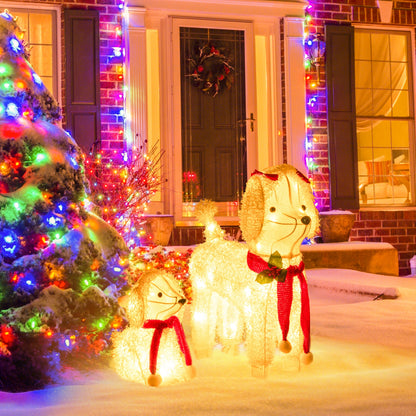 Pre-lit Mama and Baby Poodle Dogs with 60 Warm White LED Lights Christmas Decor & Accessories   at Gallery Canada