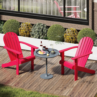 Acacia Wood Lounge Patio Adirondack Chair with Inclined Seat, Red Adirondack Chairs   at Gallery Canada