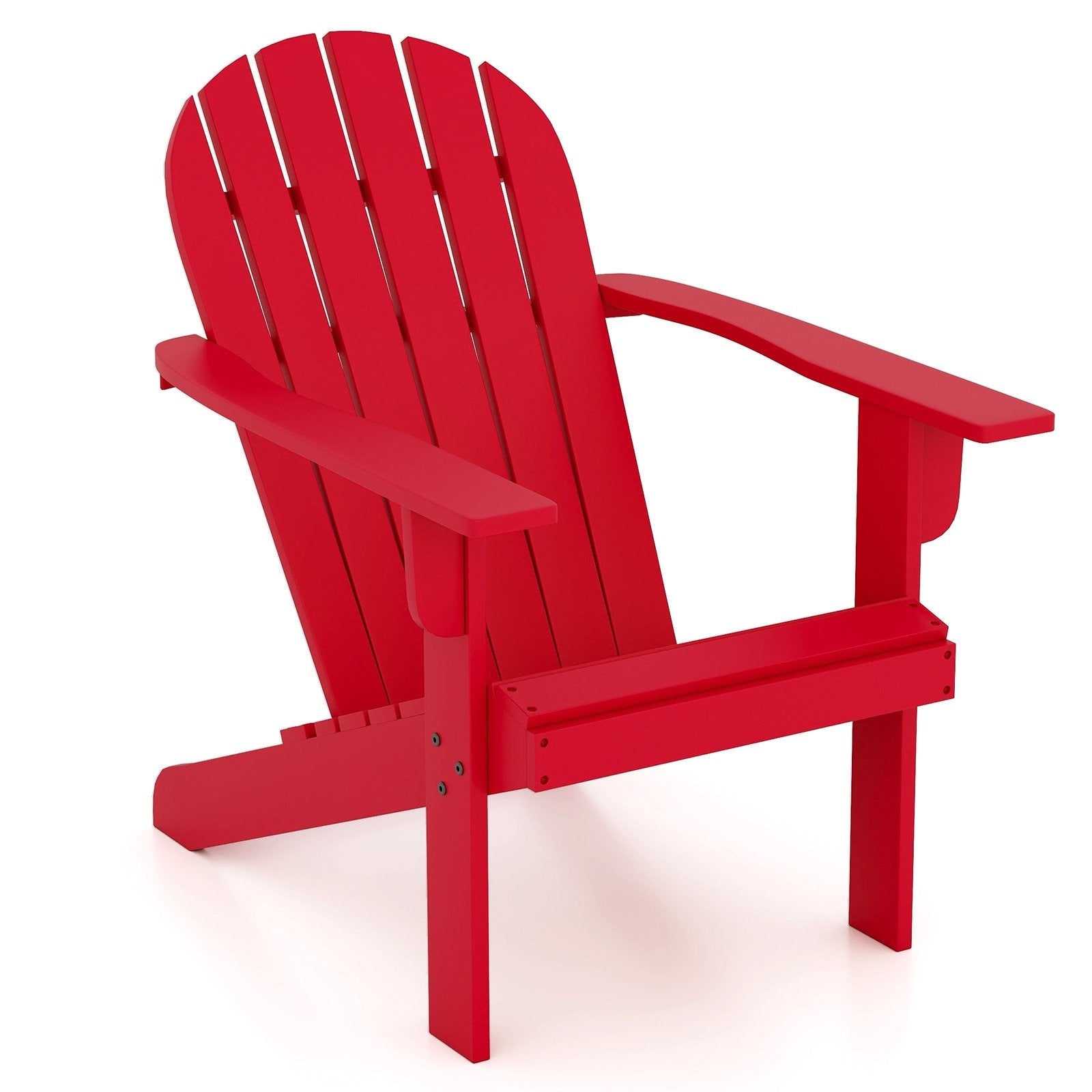 Acacia Wood Lounge Patio Adirondack Chair with Inclined Seat, Red Adirondack Chairs Red  at Gallery Canada