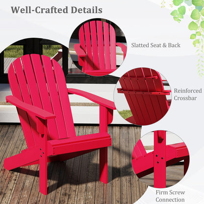 Acacia Wood Lounge Patio Adirondack Chair with Inclined Seat, Red Adirondack Chairs   at Gallery Canada