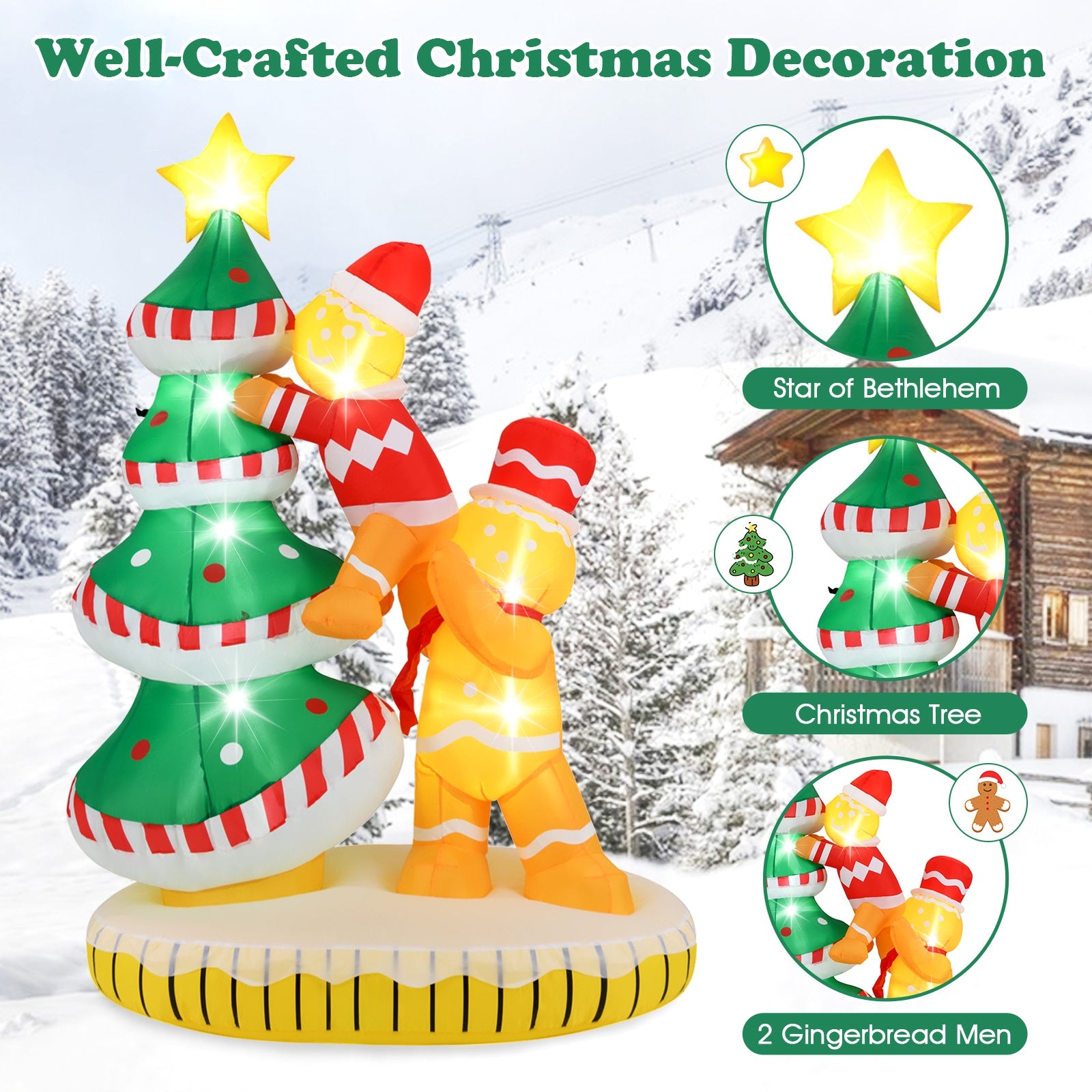 7 ft Inflatable Christmas Tree with 7Internal LED Lights and Built-in Fan Christmas Inflatables   at Gallery Canada