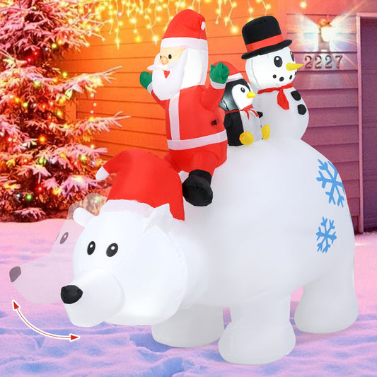 6 Ft Christmas Inflatable with Lights Animated Santa Penguin and Snowman Christmas Inflatables Options  at Gallery Canada