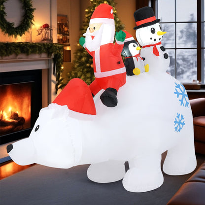 6 Ft Christmas Inflatable with Lights Animated Santa Penguin and Snowman Christmas Inflatables   at Gallery Canada