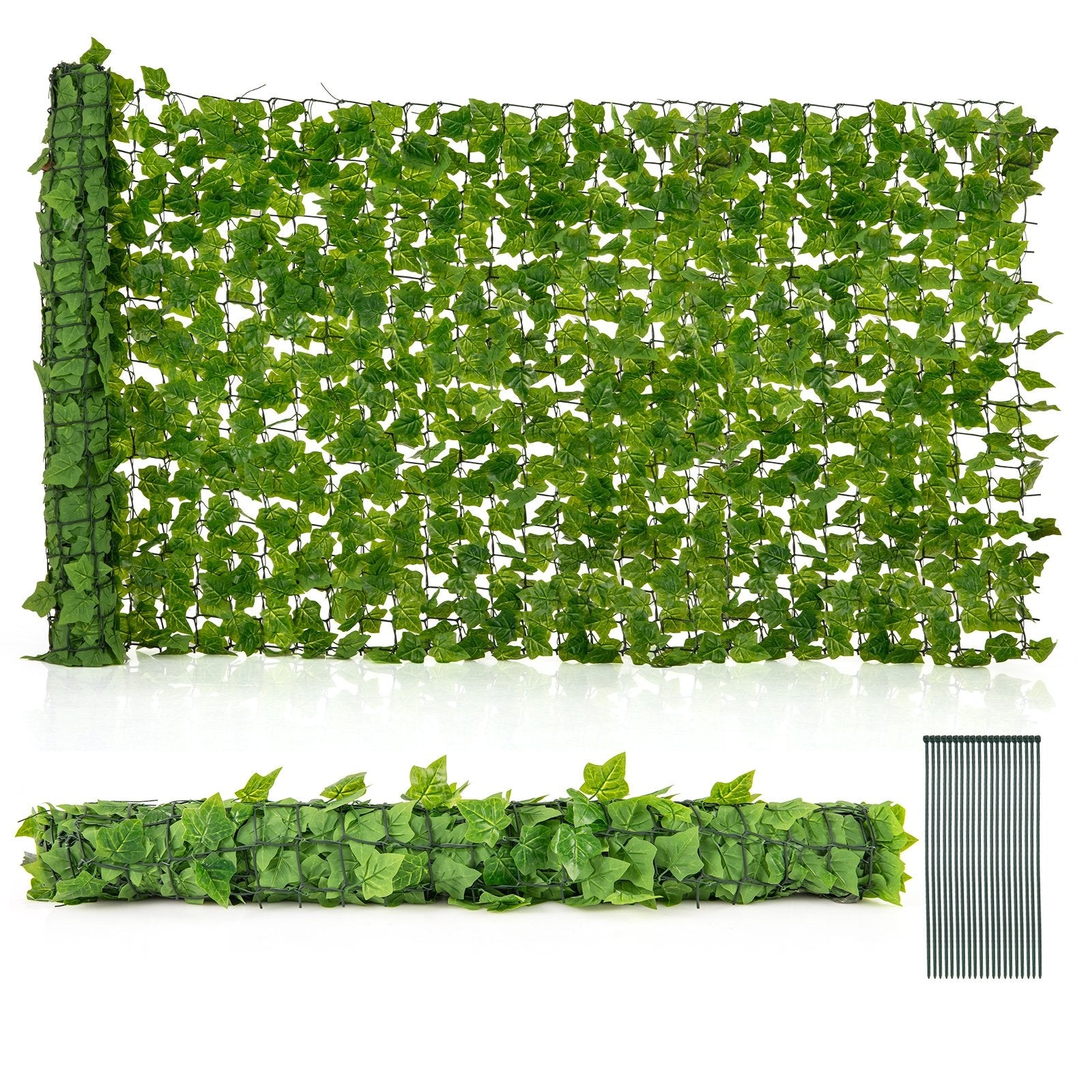 120 x 40 Inch Artificial Ivy Privacy Fence Faux Ivy Vines Covering, Light Green Decorative Fencing & Flooring Light Green  at Gallery Canada