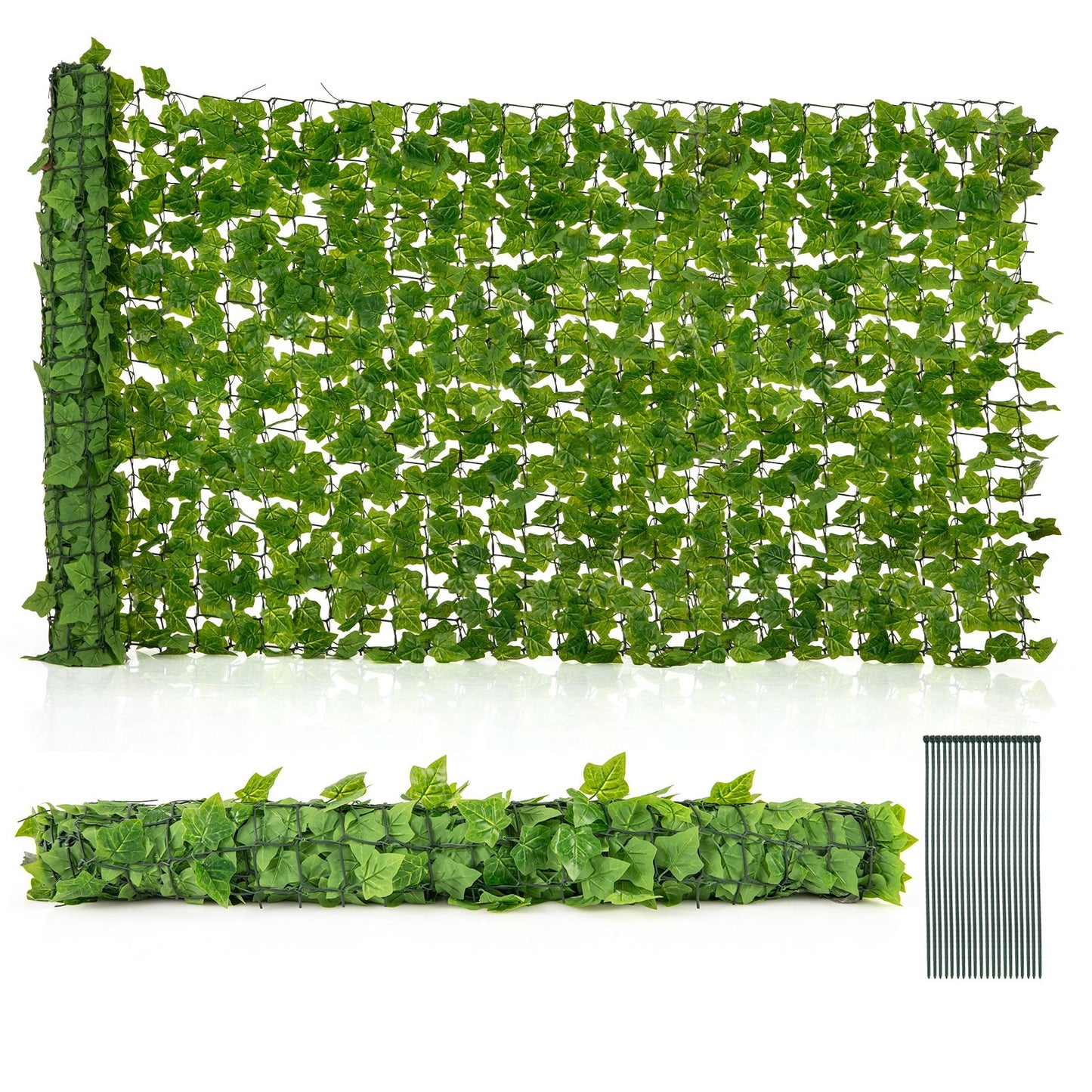 120 x 40 Inch Artificial Ivy Privacy Fence Faux Ivy Vines Covering, Light Green Decorative Fencing & Flooring Light Green  at Gallery Canada