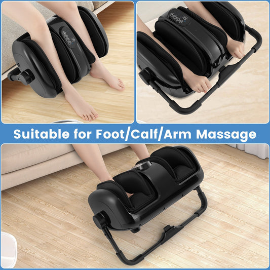 Foot and Calf Massager with Heat for Blood Circulation Pain Relief, Black Foot Massager Black  at Gallery Canada