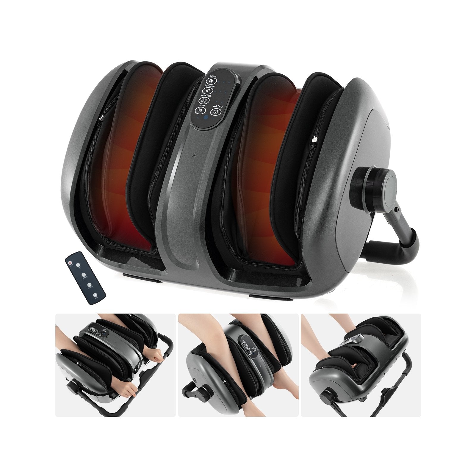 Foot and Calf Massager with Heat for Blood Circulation Pain Relief, Gray Foot Massager Gray at Gallery Canada