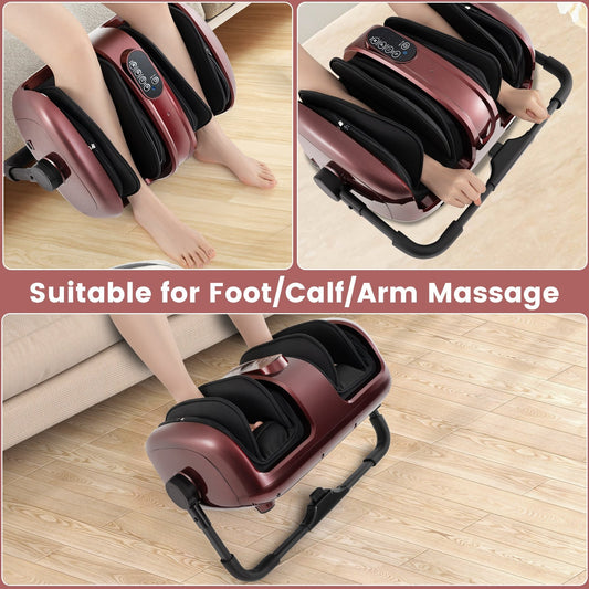 Foot and Calf Massager with Heat for Blood Circulation Pain Relief, Red Foot Massager Red  at Gallery Canada