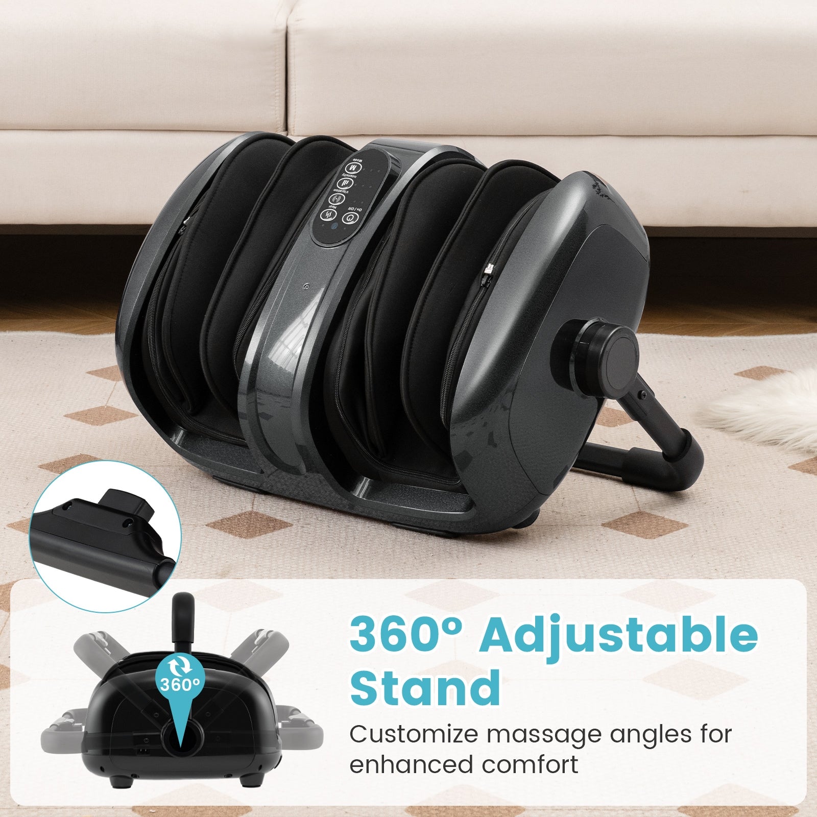 Foot and Calf Massager with Heat for Blood Circulation Pain Relief, Gray Foot Massager at Gallery Canada
