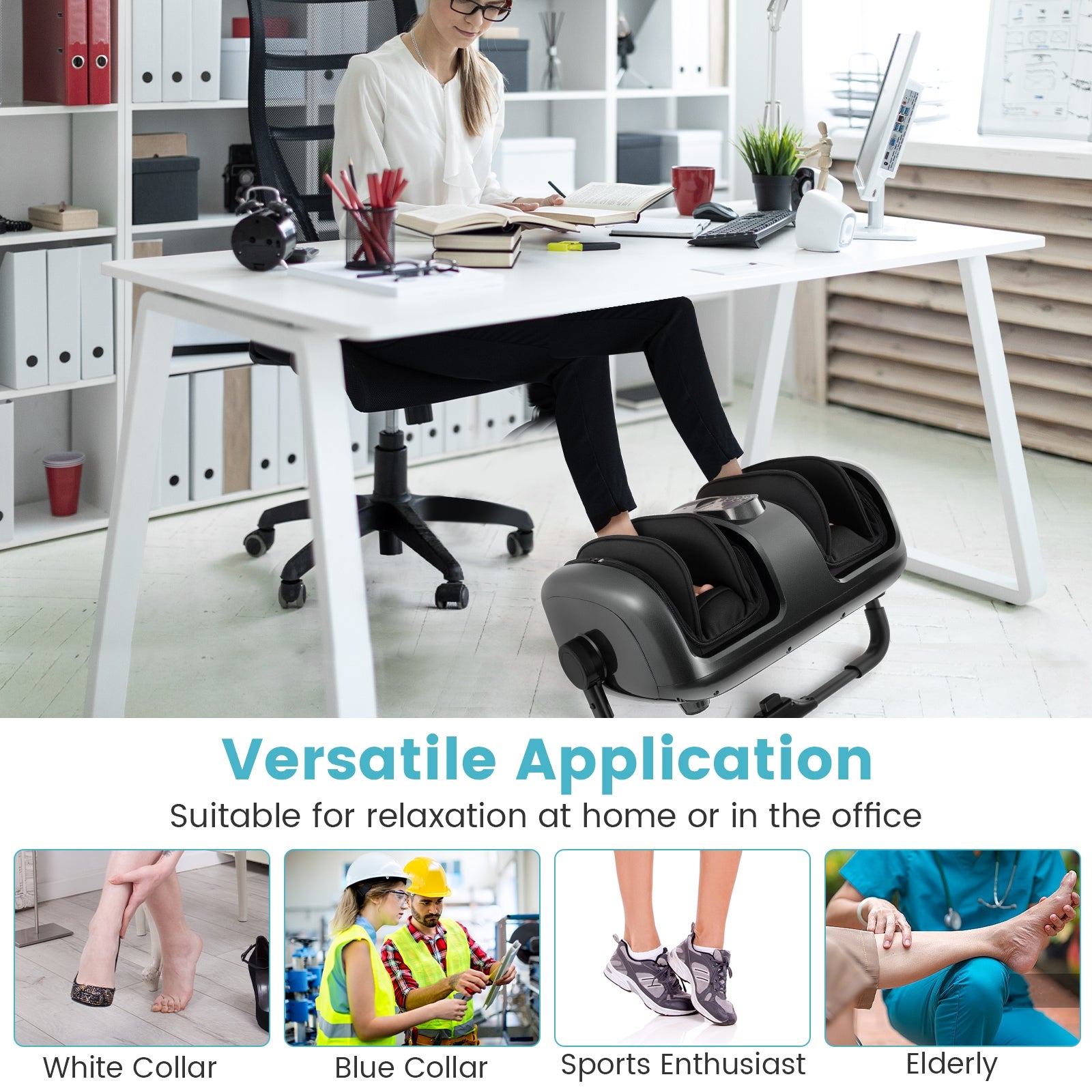 Foot and Calf Massager with Heat for Blood Circulation Pain Relief, Gray Foot Massager at Gallery Canada