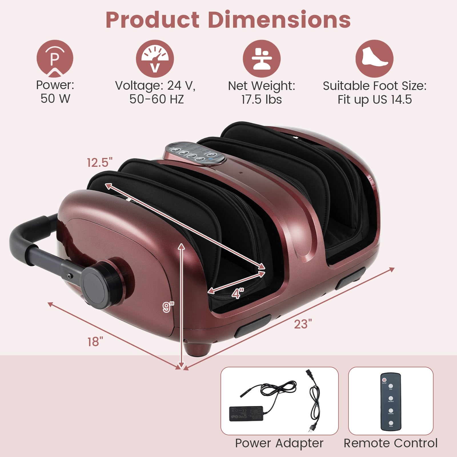 Foot and Calf Massager with Heat for Blood Circulation Pain Relief, Red Foot Massager at Gallery Canada