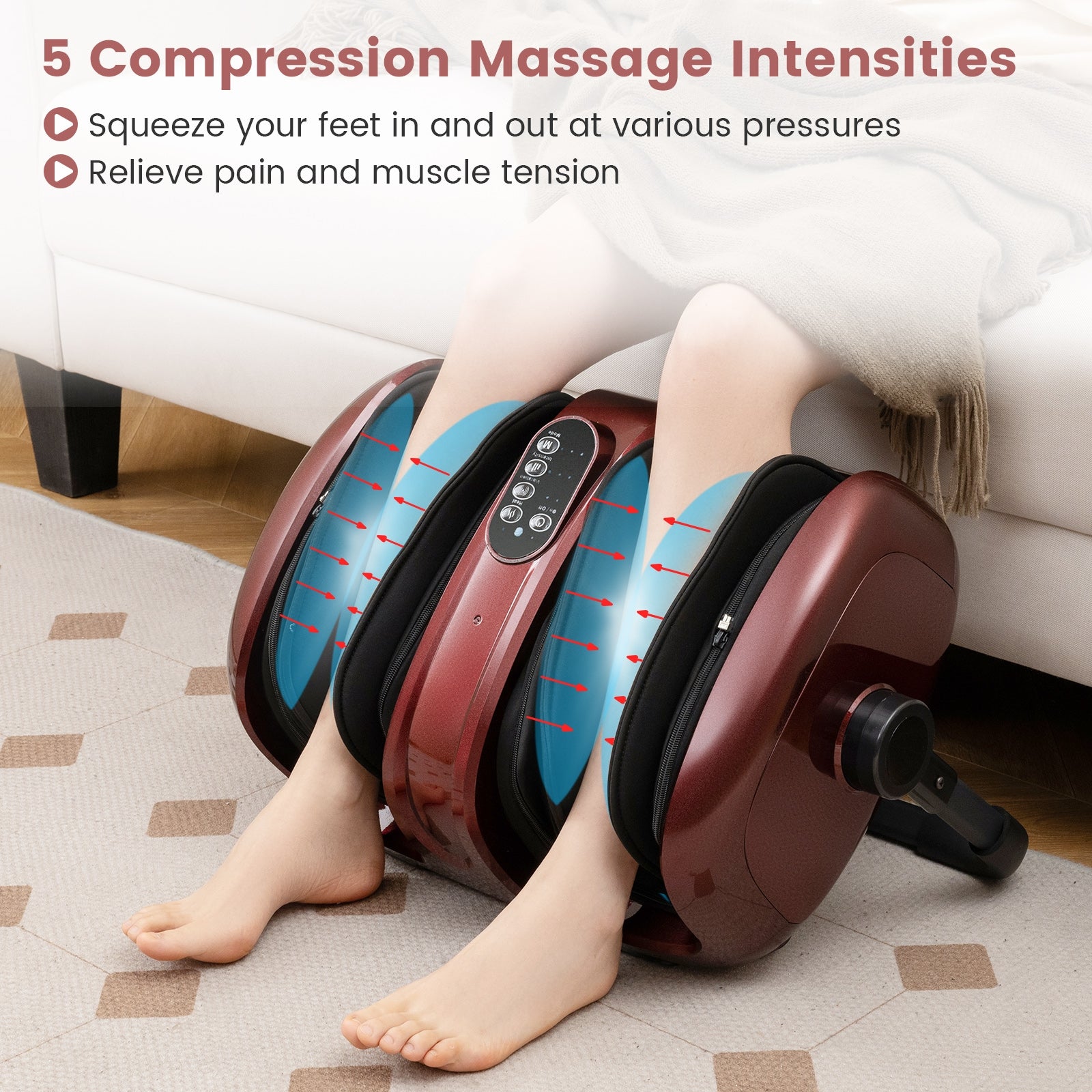 Foot and Calf Massager with Heat for Blood Circulation Pain Relief, Red Foot Massager at Gallery Canada