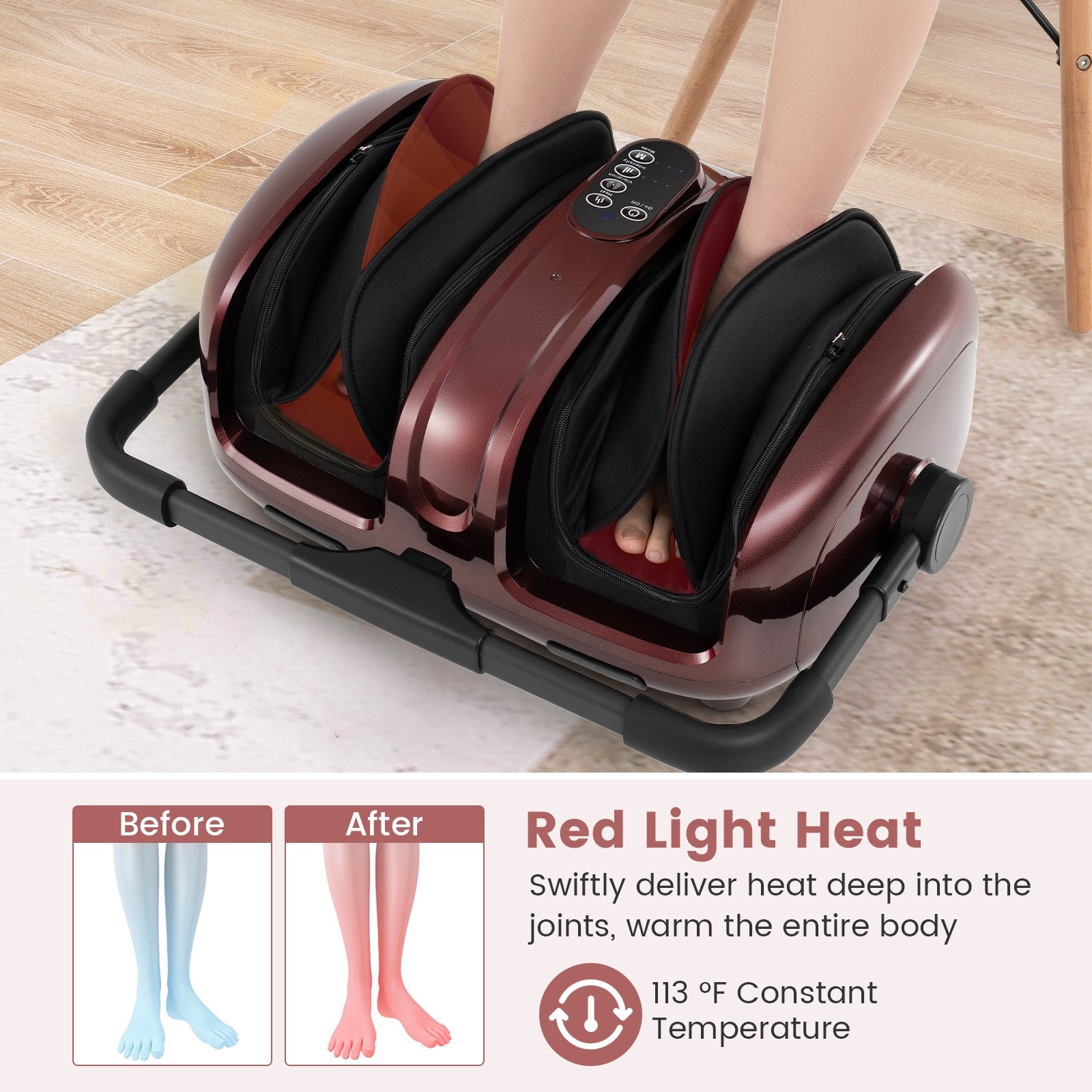 Foot and Calf Massager with Heat for Blood Circulation Pain Relief, Red Foot Massager at Gallery Canada