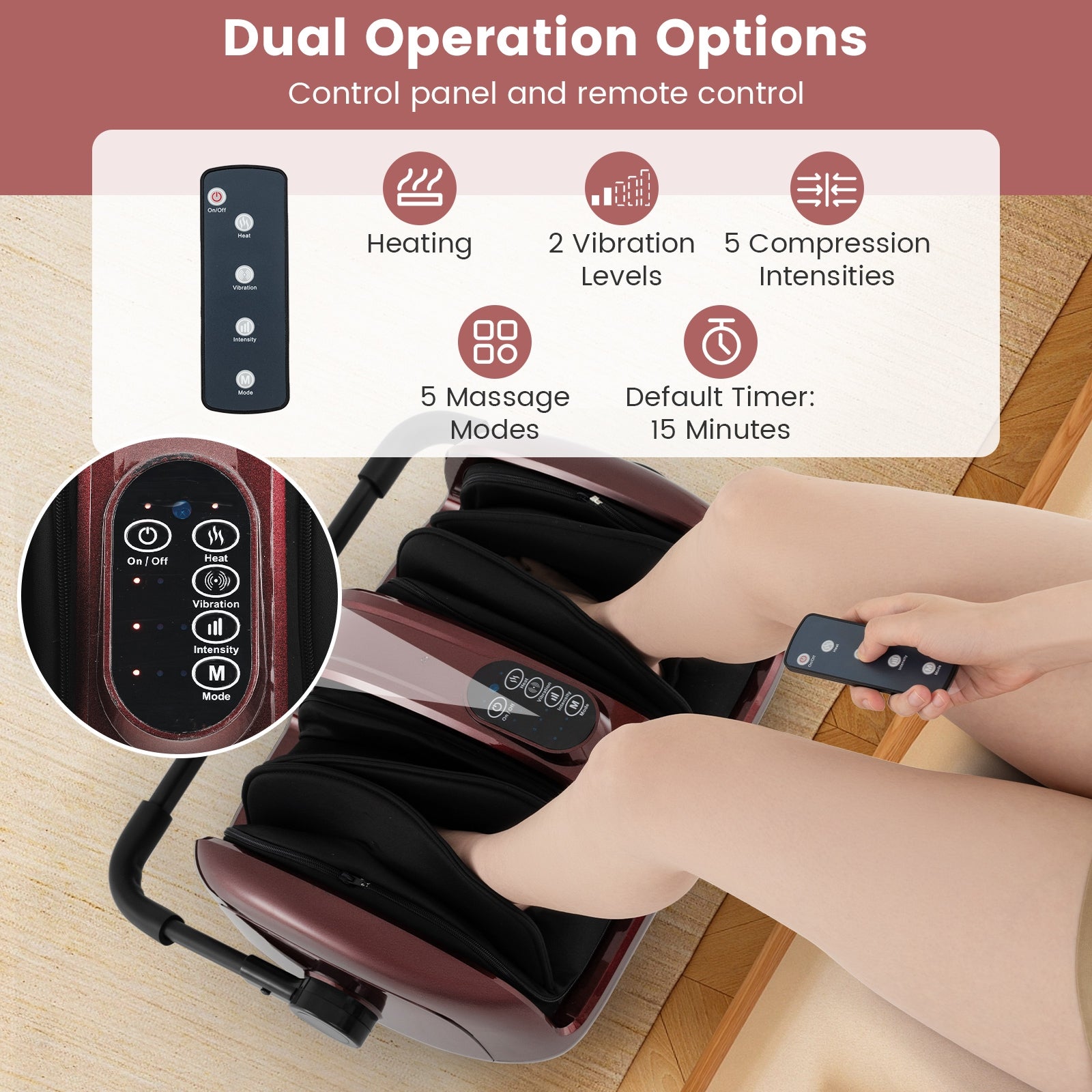 Foot and Calf Massager with Heat for Blood Circulation Pain Relief, Red Foot Massager at Gallery Canada