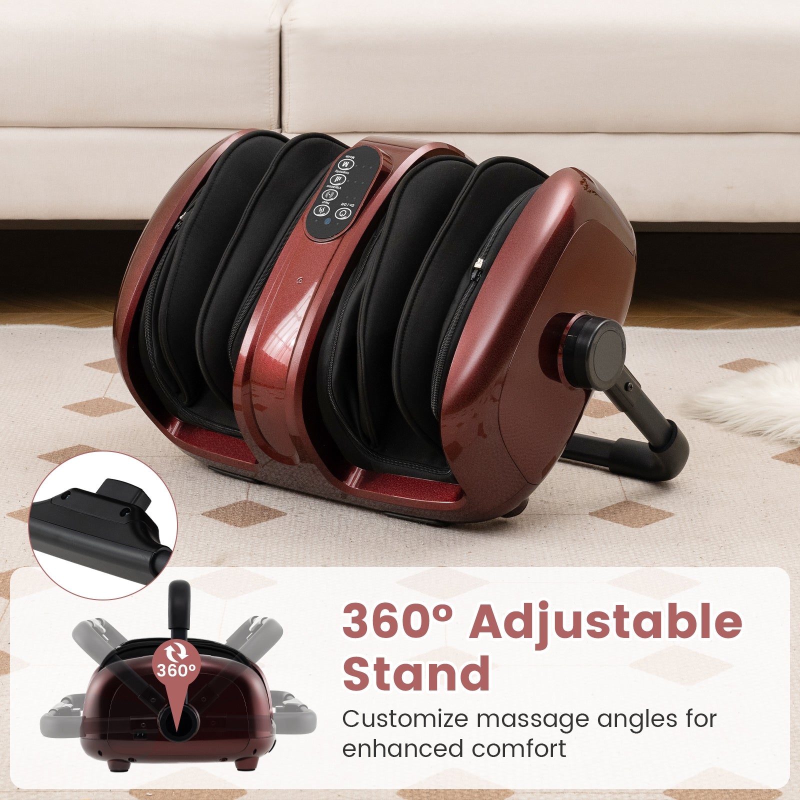 Foot and Calf Massager with Heat for Blood Circulation Pain Relief, Red Foot Massager at Gallery Canada