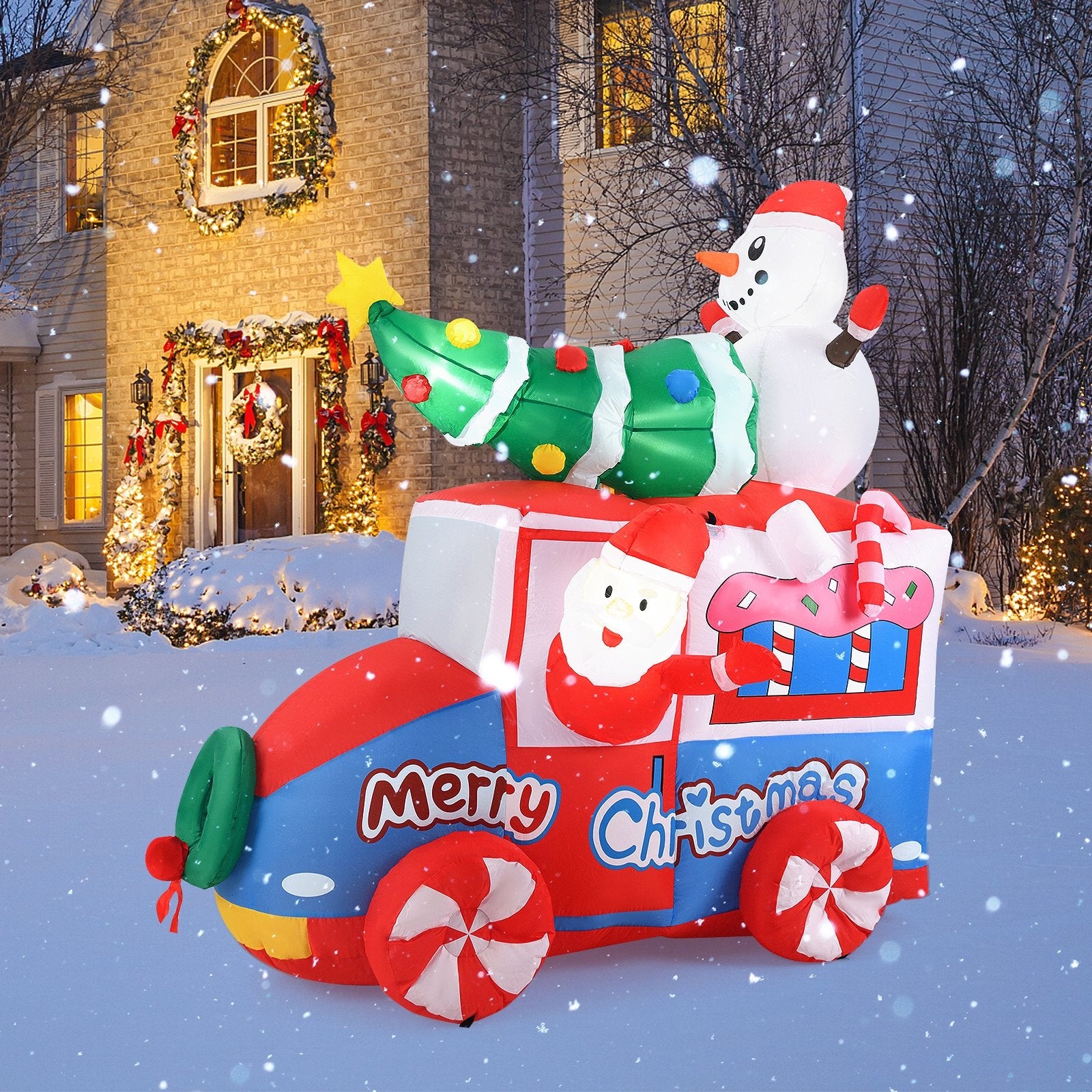 6 ft Christmas Inflatable Santa on Car Blow up Festive Vehicle with Santa Clause Christmas Inflatables   at Gallery Canada