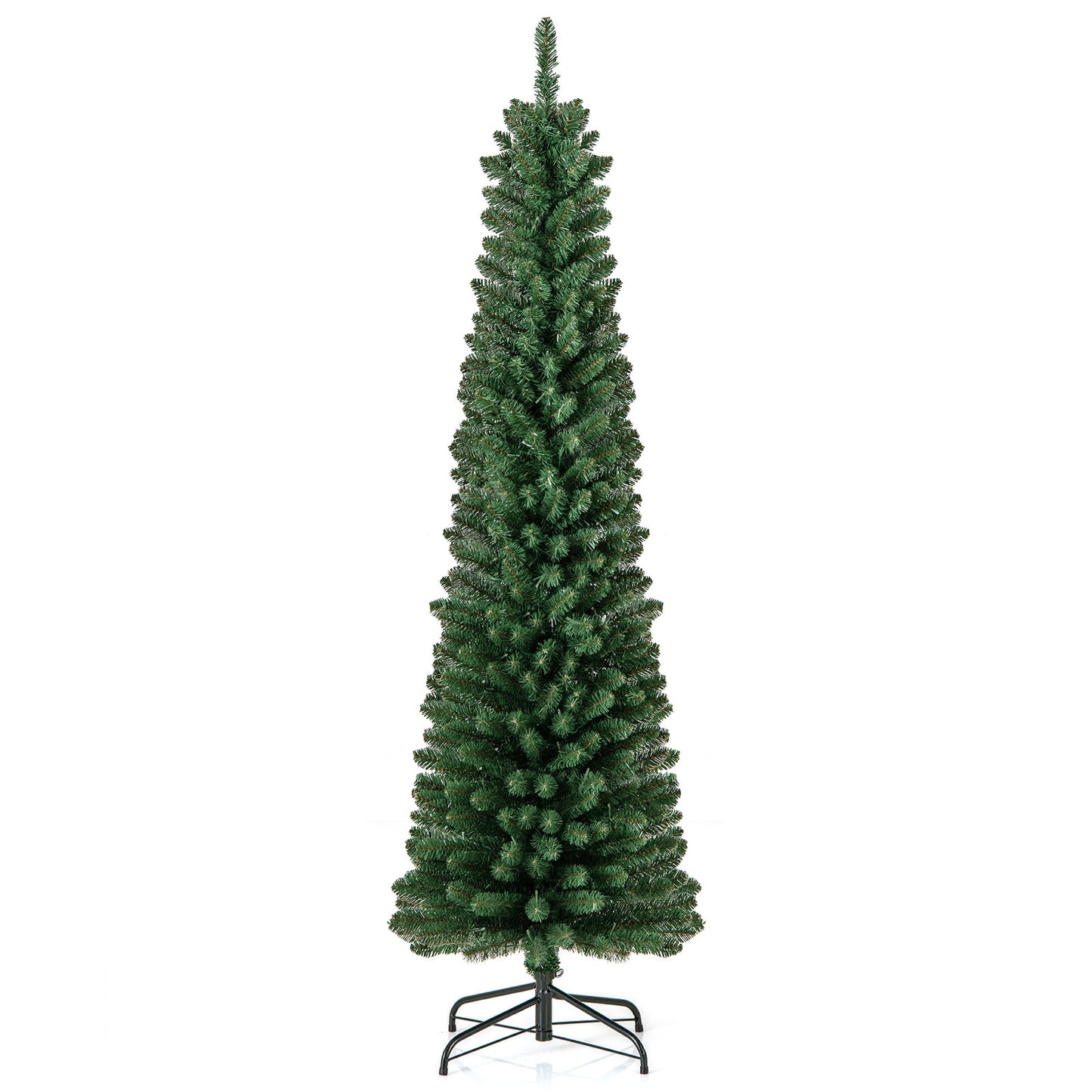 Pencil Christmas Tree with Memory Wire Branch Tips and Warm  LED Lights-6FT, Green Christmas Tree Green - 6 Foot  at Gallery Canada