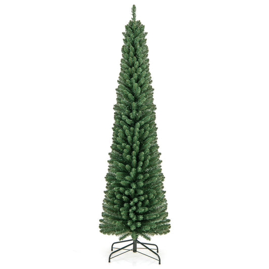 Pencil Christmas Tree with Memory Wire Branch Tips and Warm  LED Lights-7FT, Green Christmas Tree Green - 7 Foot  at Gallery Canada