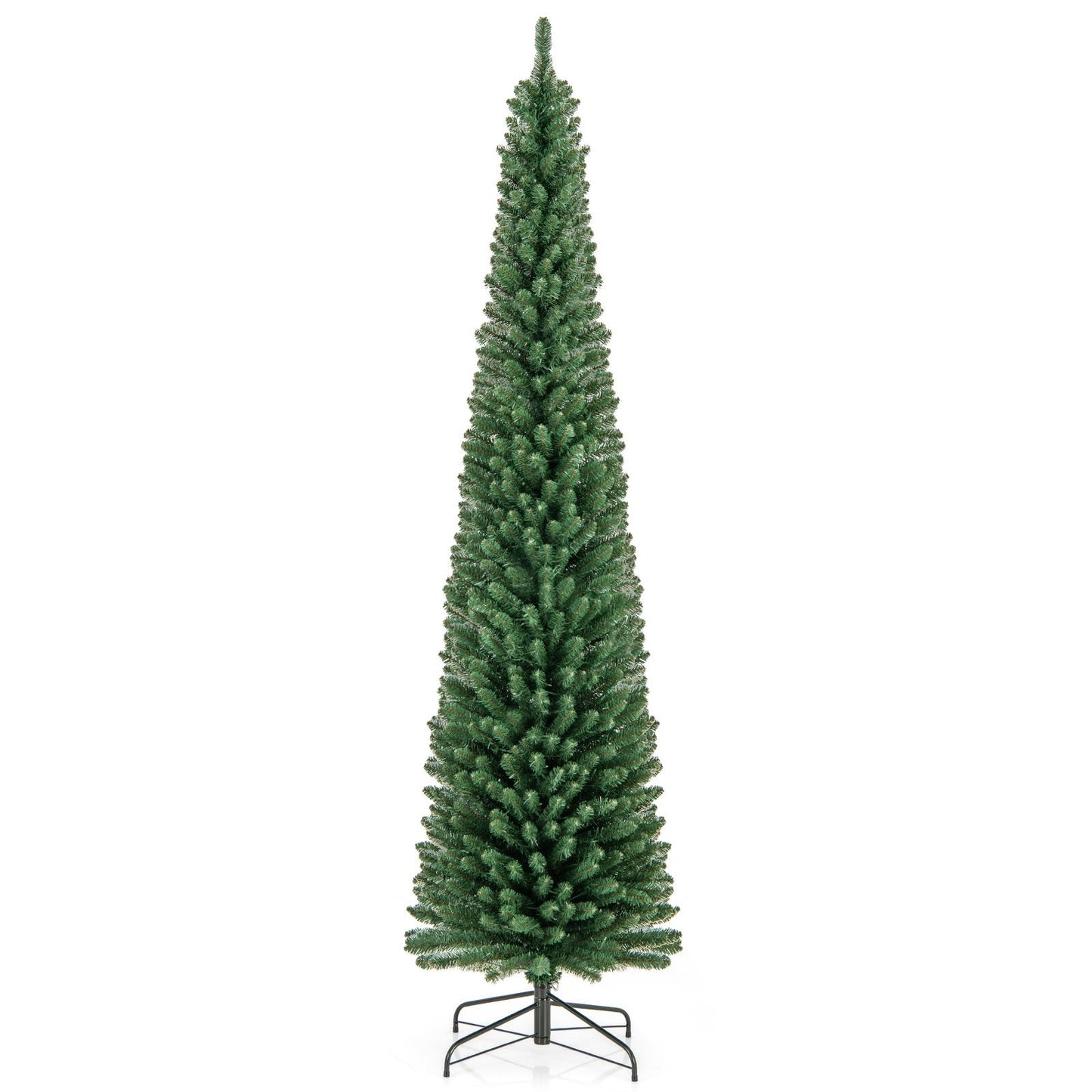 Pencil Christmas Tree with Memory Wire Branch Tips and Warm  LED Lights-8FT, Green Christmas Tree Green - 8 Foot  at Gallery Canada