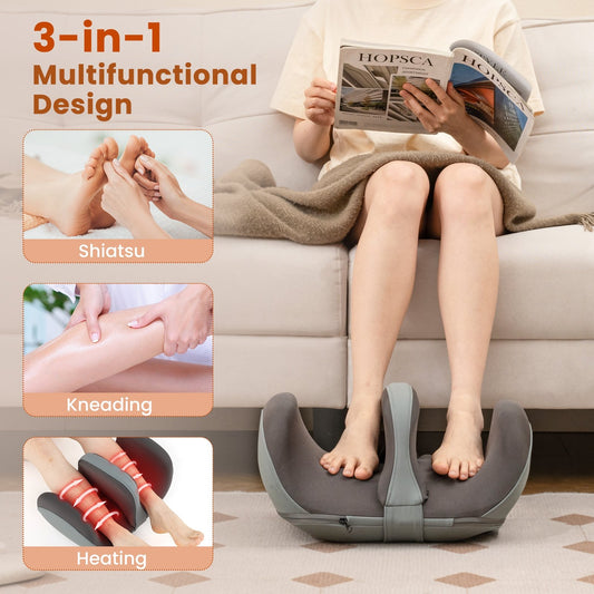 Foot and Calf Massager with Heat Gift for Women Men Mom Dad, Gray Foot Massager Gray  at Gallery Canada