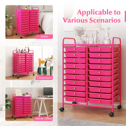 20 Removable Drawers Rolling Storage Cart Studio Organizer, Pink File Cabinets   at Gallery Canada