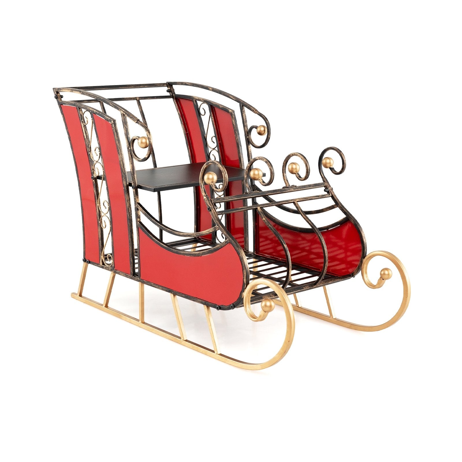 3 FT Christmas Metal Sleigh Decoration Santa Sleigh with 2-Tier Storage Shelf Christmas Decor & Accessories Options  at Gallery Canada