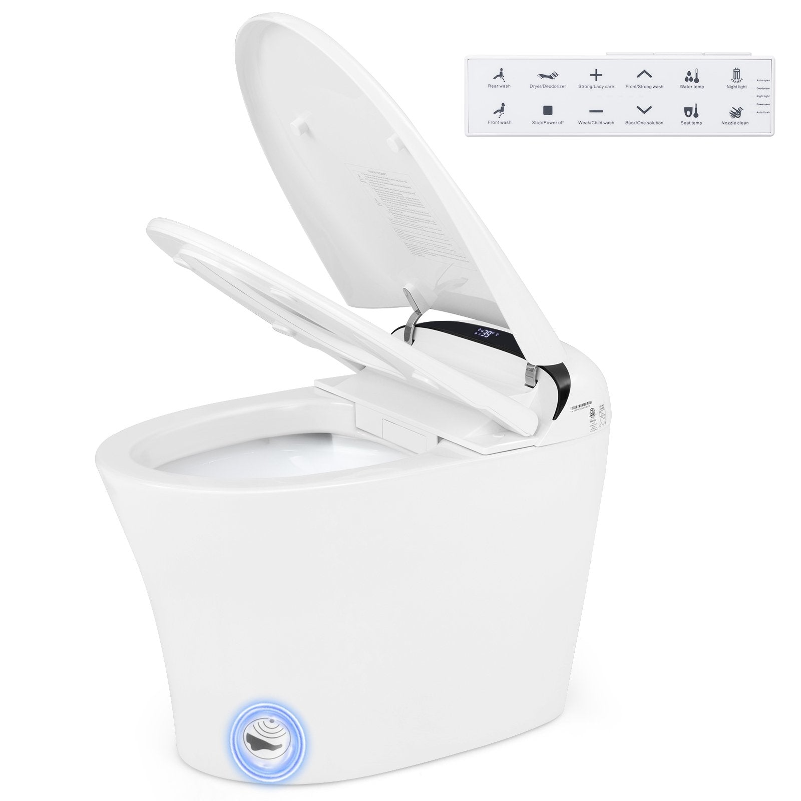 Smart Toilet with LED Display with Adjustable Heated Seat Toilet Options  at Gallery Canada