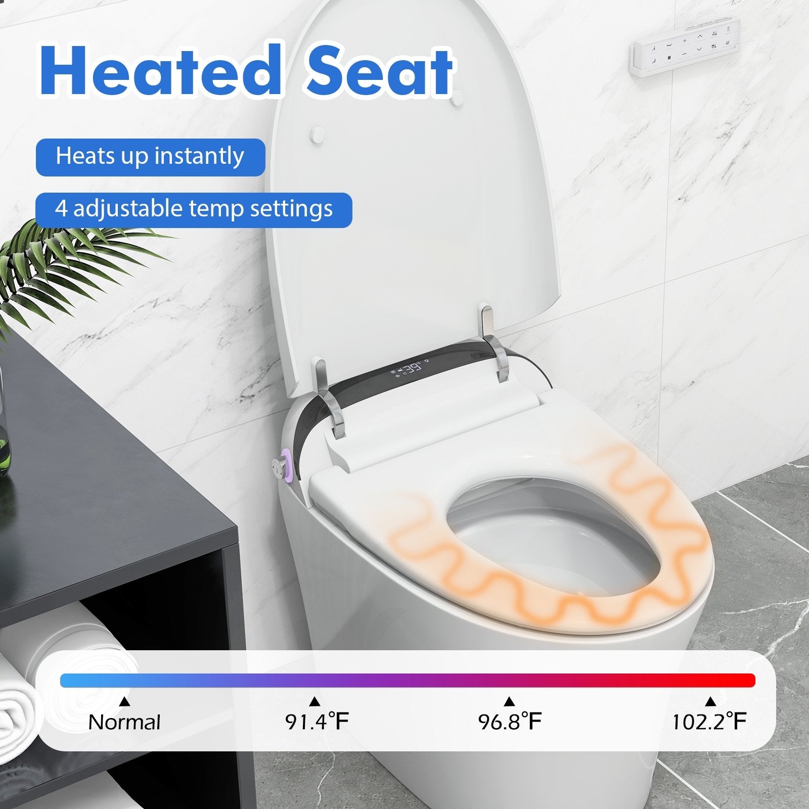 Smart Toilet with LED Display with Adjustable Heated Seat Toilet   at Gallery Canada