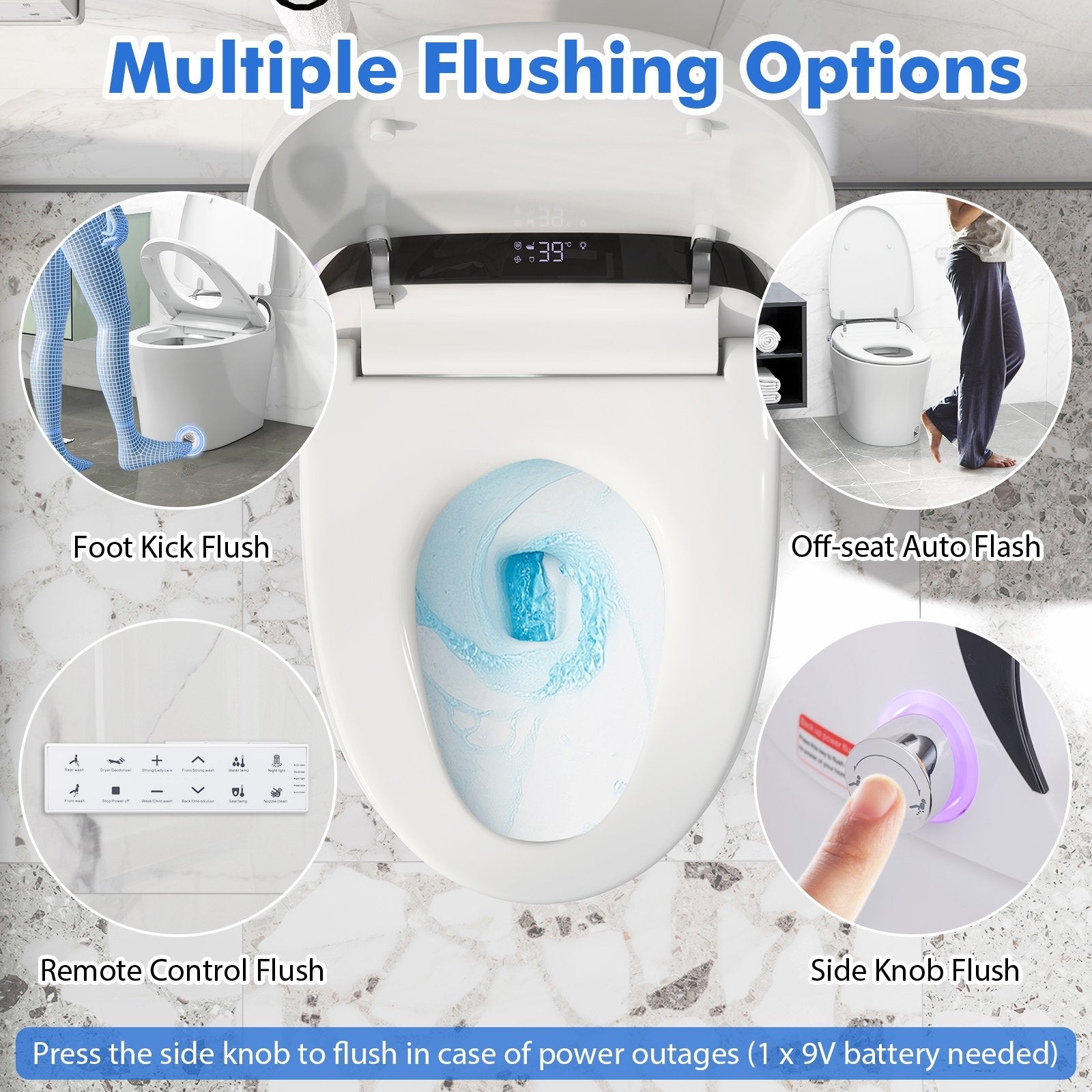 Smart Toilet with LED Display with Adjustable Heated Seat Toilet   at Gallery Canada