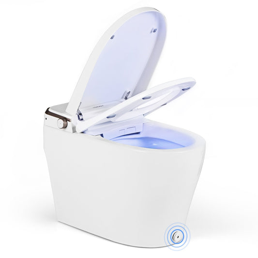 Elongated Bidet Toilet with Adjustable Heated Seat, White Toilet White  at Gallery Canada