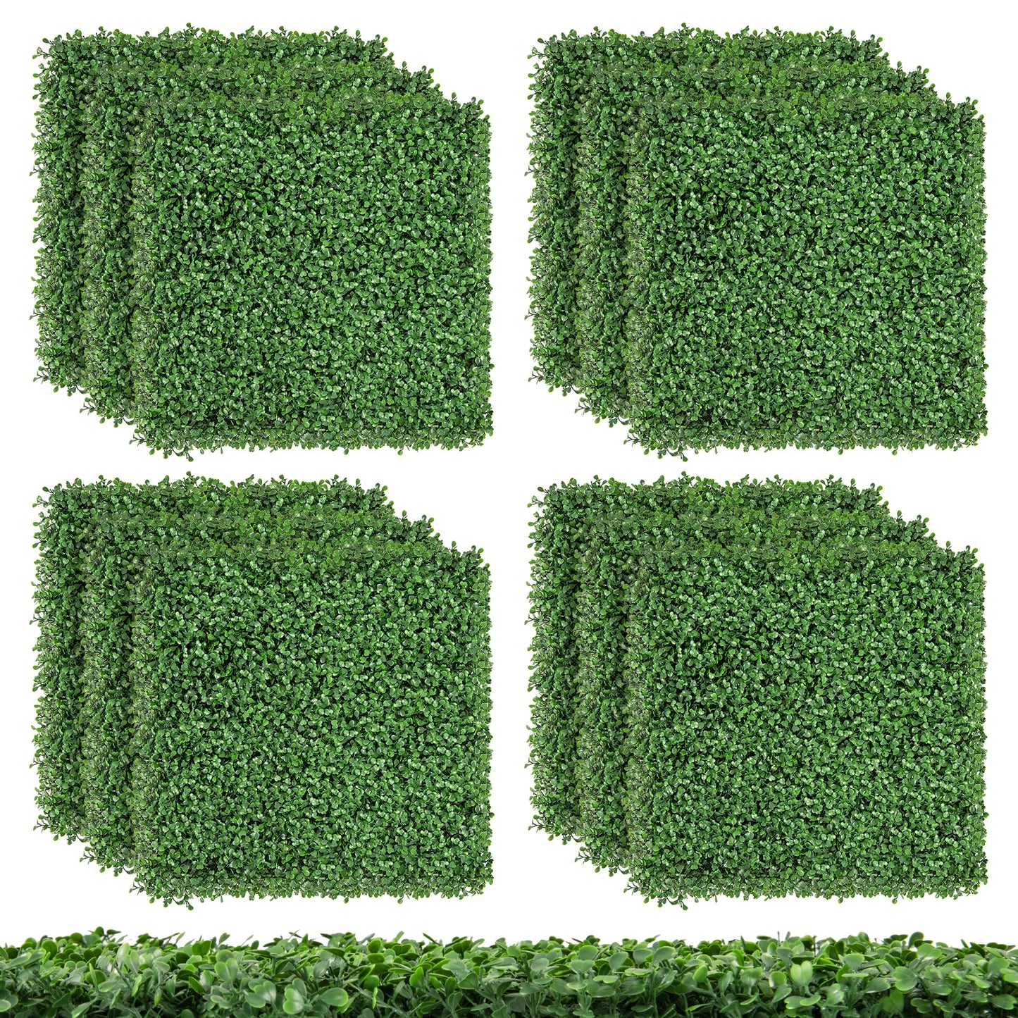 12 Pieces 20 x 20 Inch Artificial Boxwood Wall Panels with Insertable Branches, Green Decorative Fencing & Flooring   at Gallery Canada