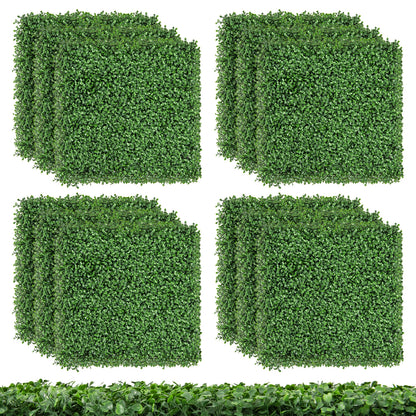 12 Pieces 20 x 20 Inch Artificial Boxwood Wall Panels with Insertable Branches, Green Decorative Fencing & Flooring   at Gallery Canada