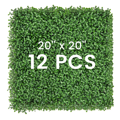 12 Pieces 20 x 20 Inch Artificial Boxwood Wall Panels with Insertable Branches, Green Decorative Fencing & Flooring   at Gallery Canada