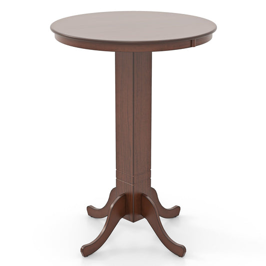 Wood Pub Round Dining Table with Pedestal Base, Espresso Dining Tables Espresso  at Gallery Canada