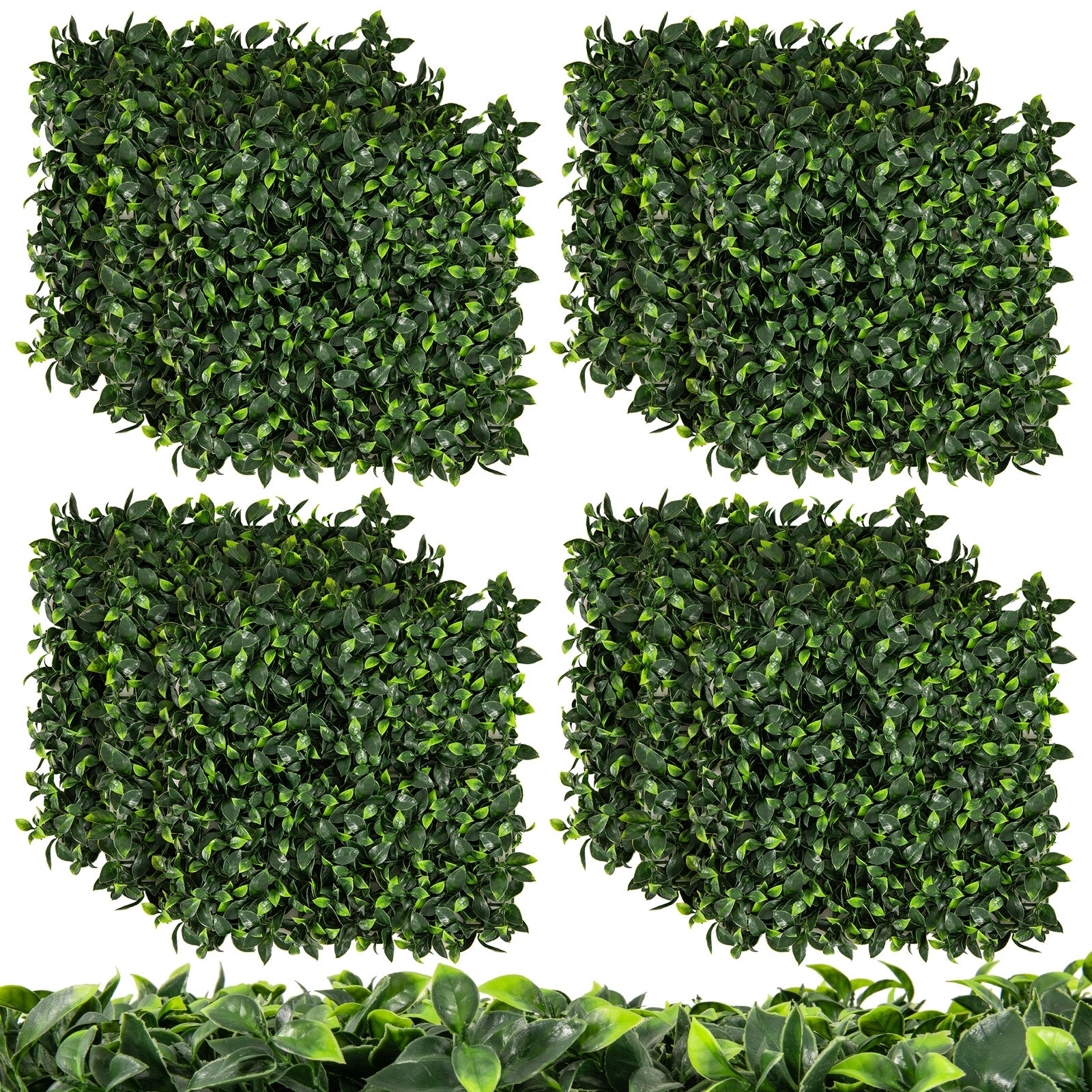 12 Pieces 20 x 20 Inch Artificial Topiary Gardenia Shrub Grass Panels, Green Decorative Fencing & Flooring   at Gallery Canada