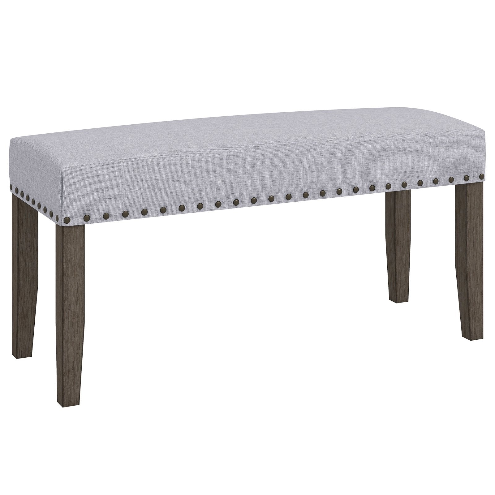 42.5 Inch Upholstered Entryway Bench End of Bed Bench, Gray Shoe Racks & Storage Benches Gray  at Gallery Canada