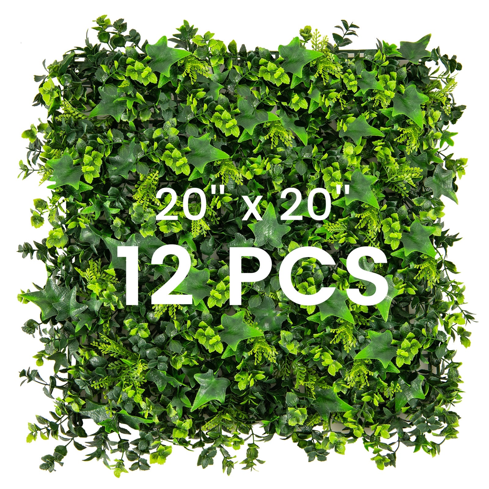 12 Pieces 20 x 20 Inch Artificial Greenery Foliage Panels with Insertable Branches, Green Decorative Fencing & Flooring   at Gallery Canada