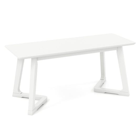 42 Inch Modern Entryway Bench Long Dining Bench with Rubber Wood Legs, White Shoe Racks & Storage Benches White  at Gallery Canada