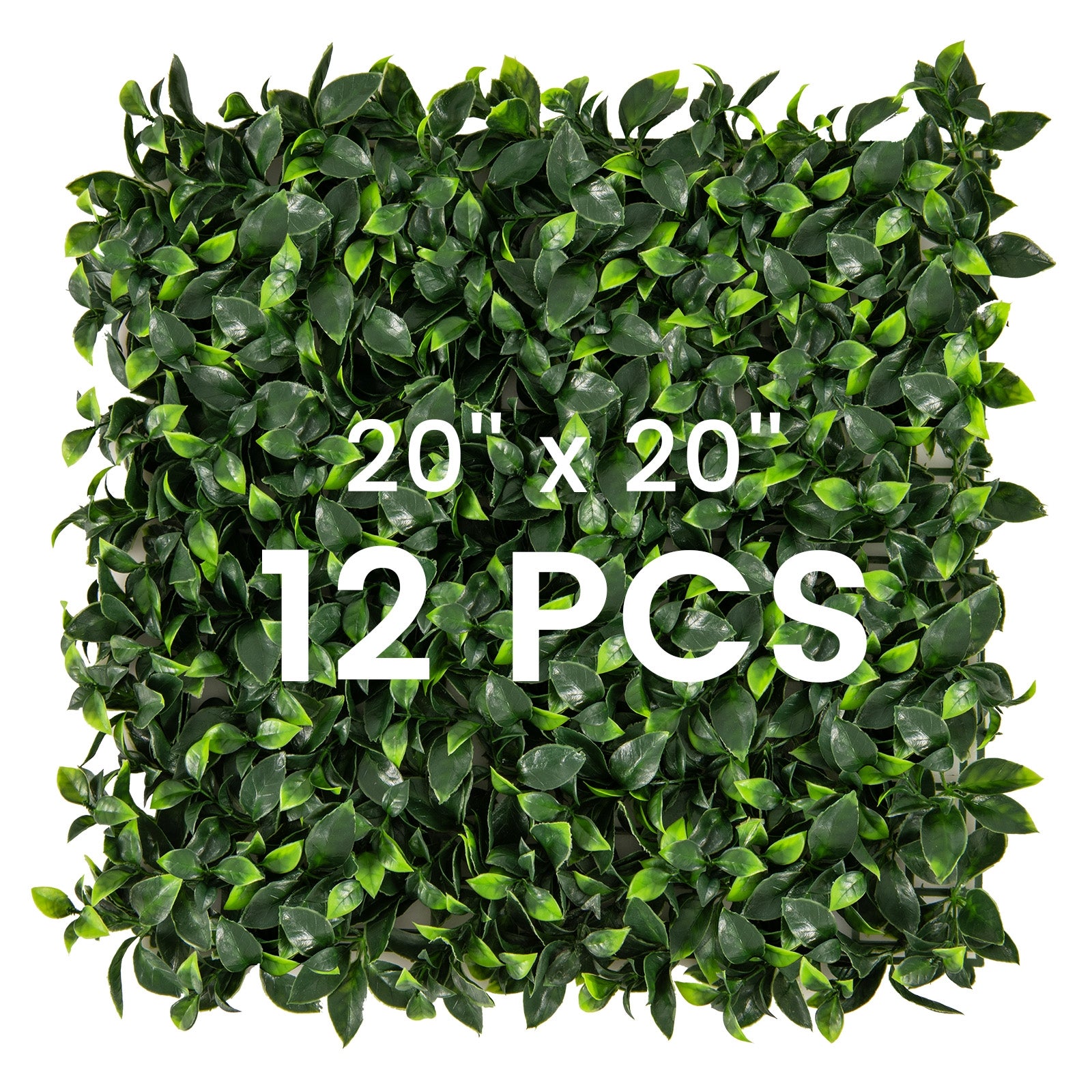 12 Pieces 20 x 20 Inch Artificial Topiary Gardenia Shrub Grass Panels, Green Decorative Fencing & Flooring   at Gallery Canada