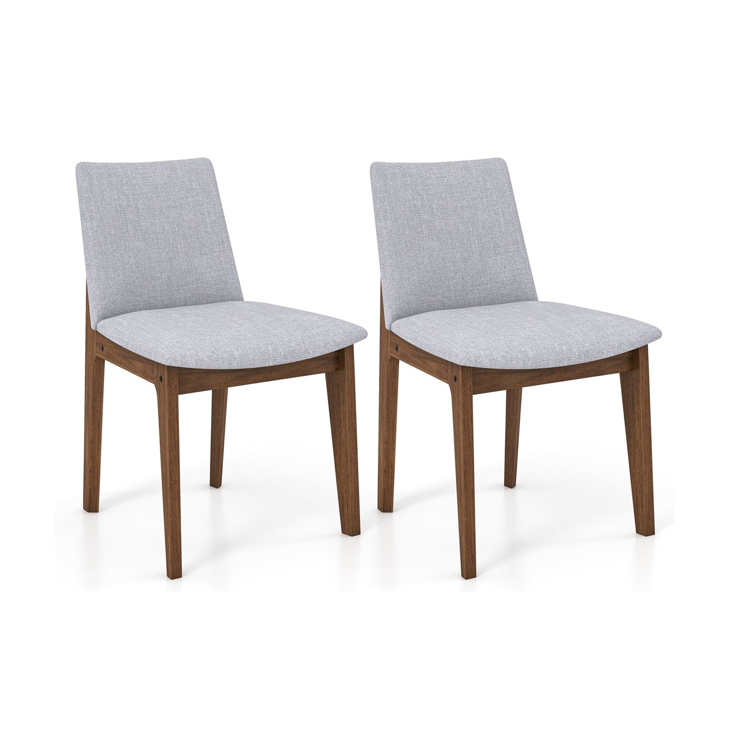 Set of 2 Wooden Dining Chairs Upholstered with High Curved Back, Walnut Dining Chairs Walnut  at Gallery Canada