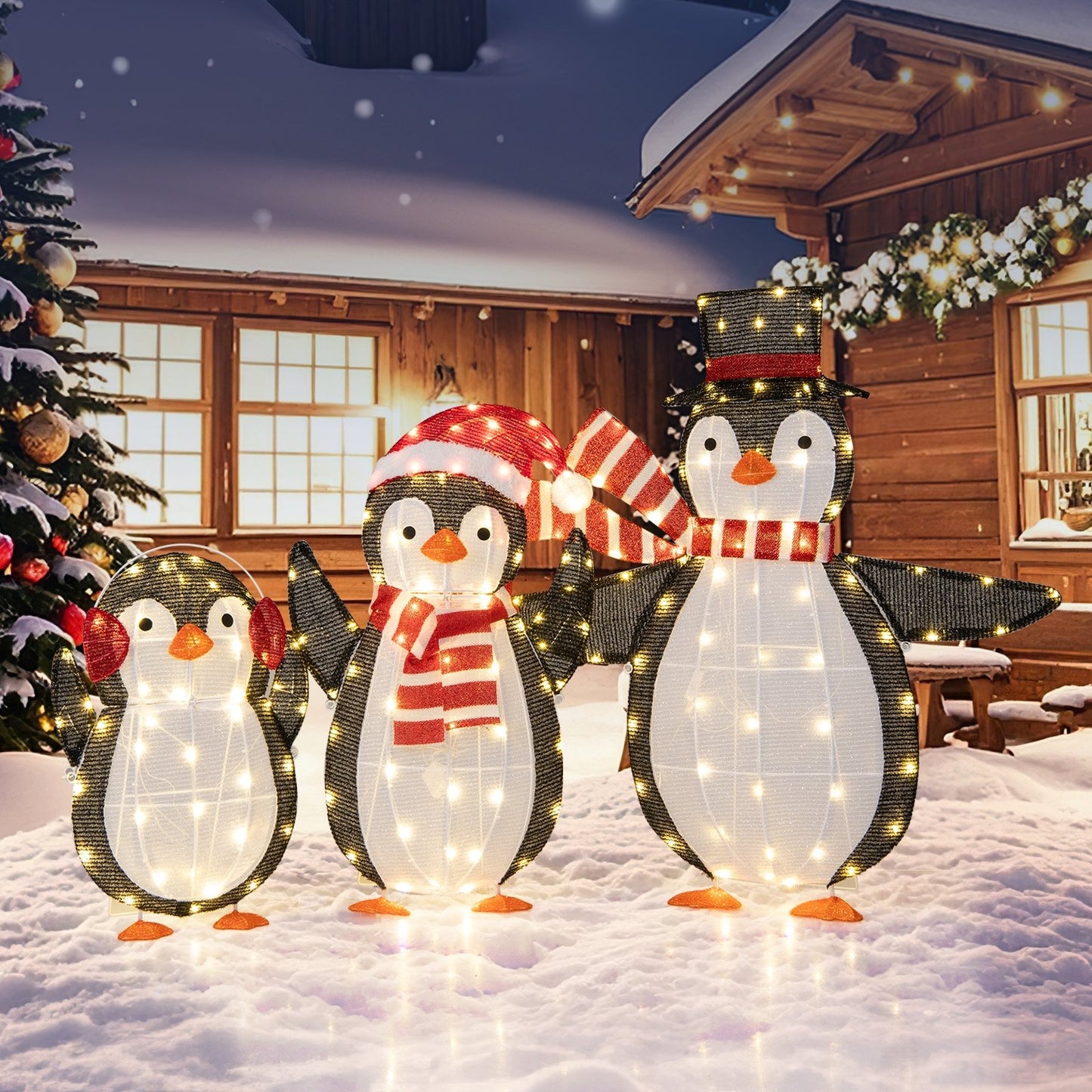 Light up Penguins Christmas Decorations with 194 LED Lights and Zip Ties Christmas Decor & Accessories   at Gallery Canada