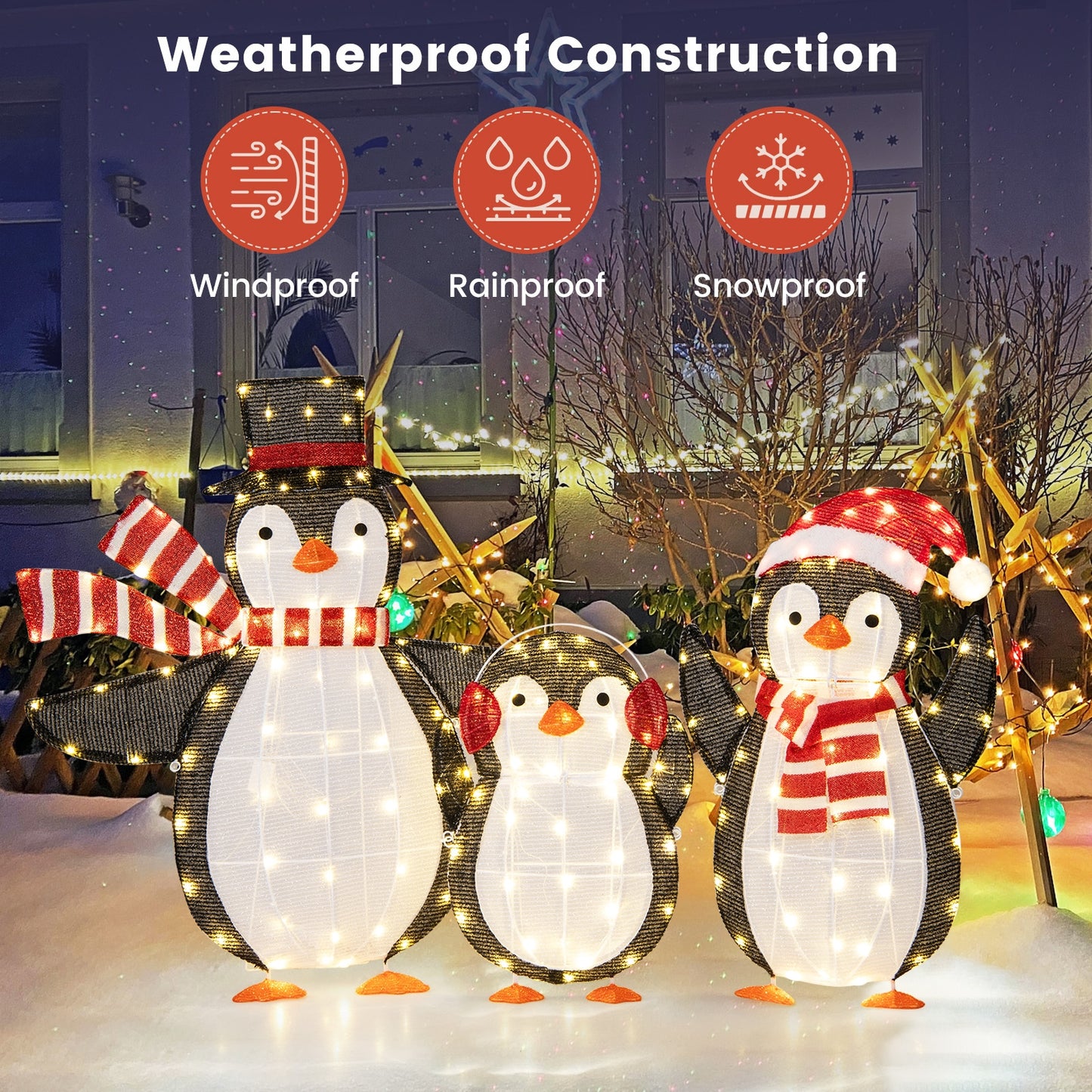 Light up Penguins Christmas Decorations with 194 LED Lights and Zip Ties Christmas Decor & Accessories   at Gallery Canada